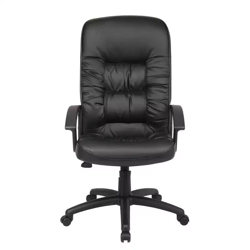 High Back LeatherPlus Chair Black - Boss Office Products: Ergonomic, Adjustable, Swivel, Casters/Wheels