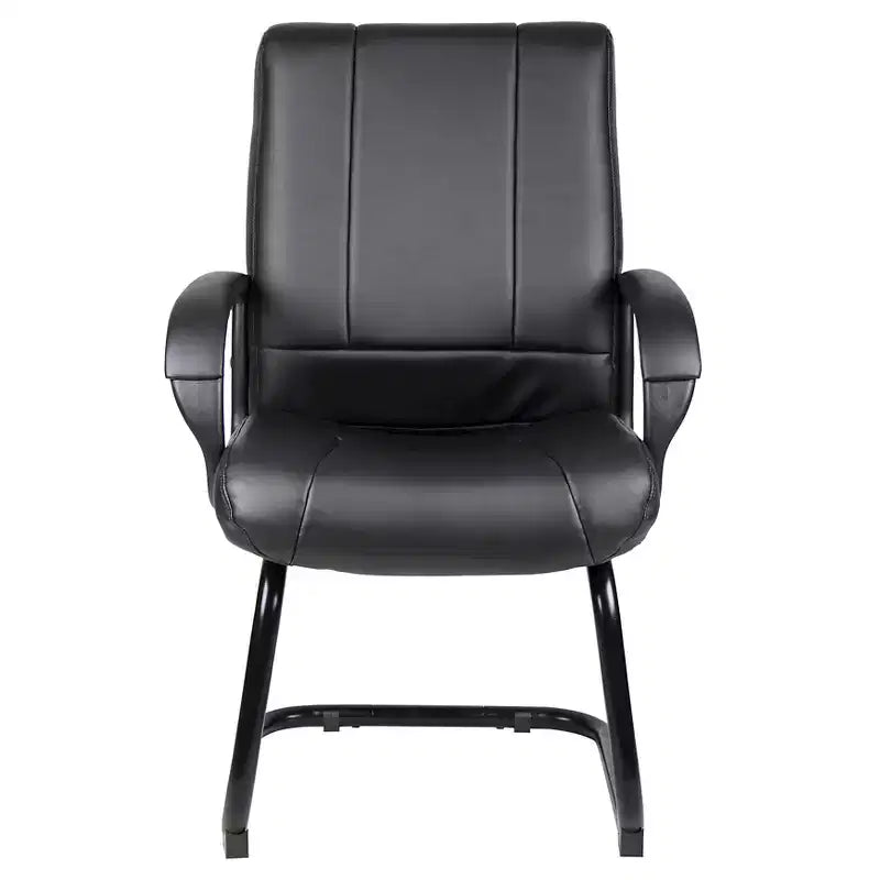 Caressoft Mid Back Guest Chair Black - Boss Office Products: Upholstered, Metal Frame, Fixed Arms