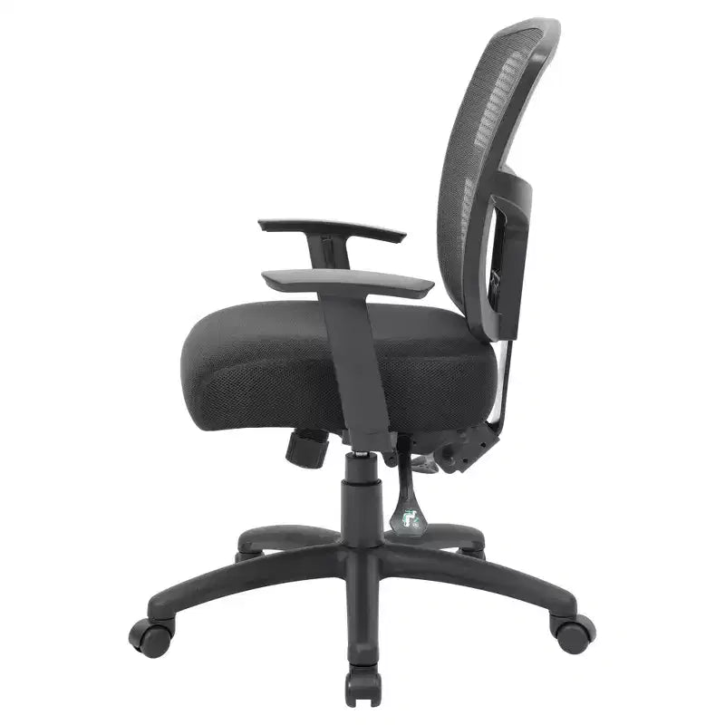 Boss Office Products Task Chair Multifunction Black: Ergonomic Mesh Back, Adjustable Seat Height & Swivel