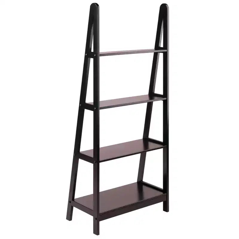 58.4" Avalon A Frame Shelf Espresso Brown - Winsome: Modern 4-Tier Ladder Bookcase
