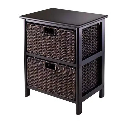 20.31" Omaha Storage Rack with Foldable Corn Husk Baskets - Winsome