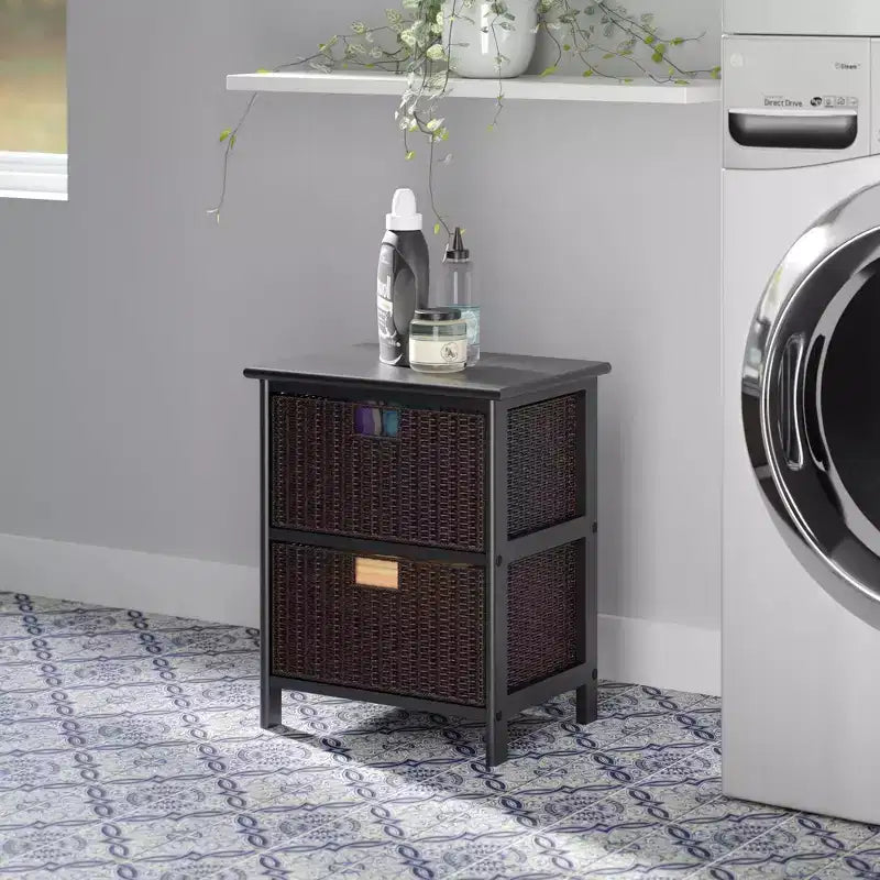 Étagère de rangement Omaha de 51,6 cm avec paniers pliables en écorce de maïs – Winsome