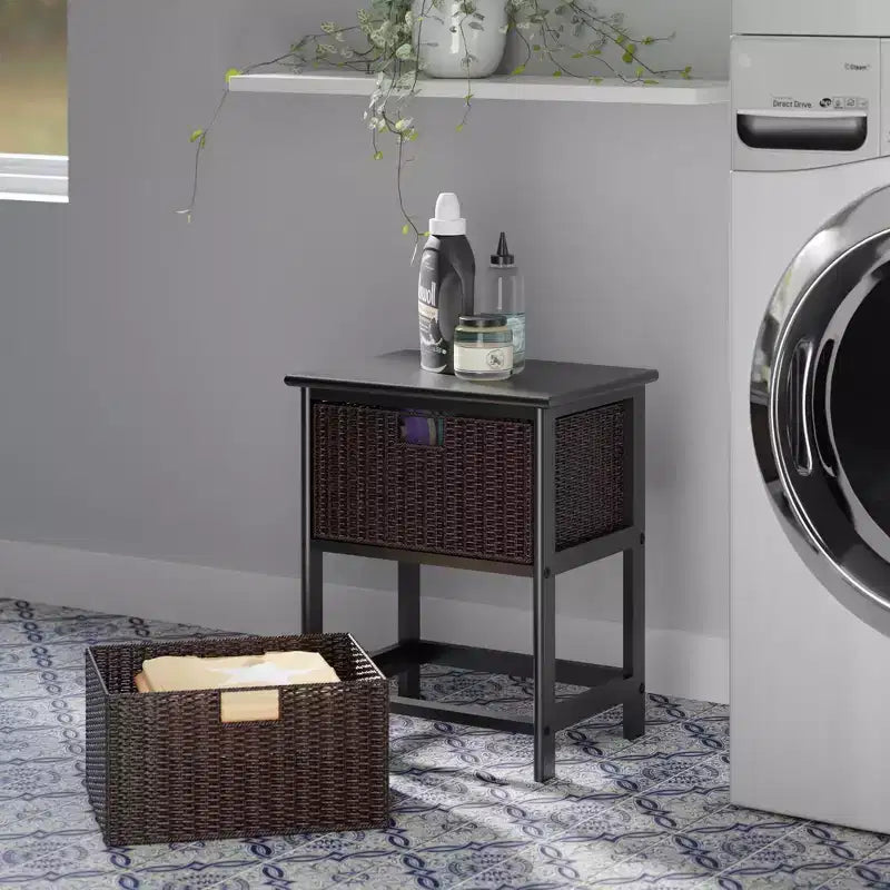 Étagère de rangement Omaha de 51,6 cm avec paniers pliables en écorce de maïs – Winsome