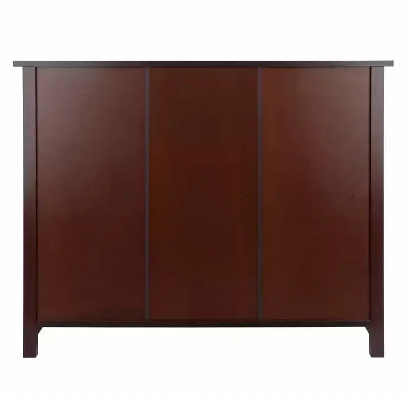 30" 3 Tier Milan Storage Shelf or Bookshelf Long Walnut - Winsome: Fixed Shelves, Wood Composite
