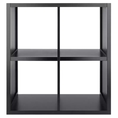 27" Timothy Shelf 2X2 Slots Black - Winsome: Modern Bookcase, Fixed Shelves, Wood Composite