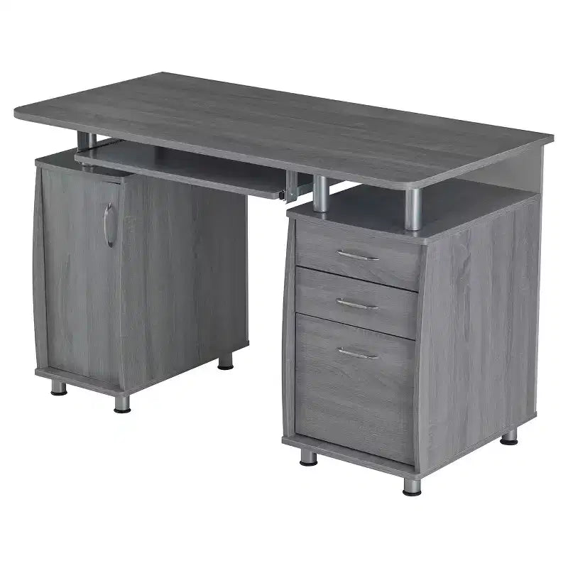 Complete Workstation Computer Desk with Storage, Keyboard Tray - Techni Mobili