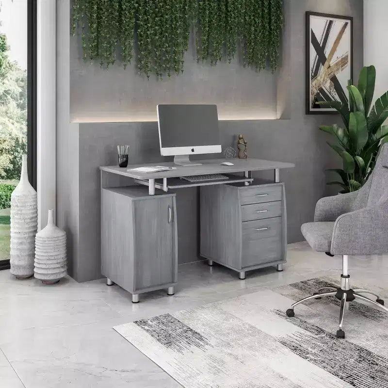 Bureau d'ordinateur complet avec rangement et tablette pour clavier - Techni Mobili
