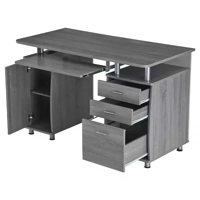 Complete Workstation Computer Desk with Storage, Keyboard Tray - Techni Mobili