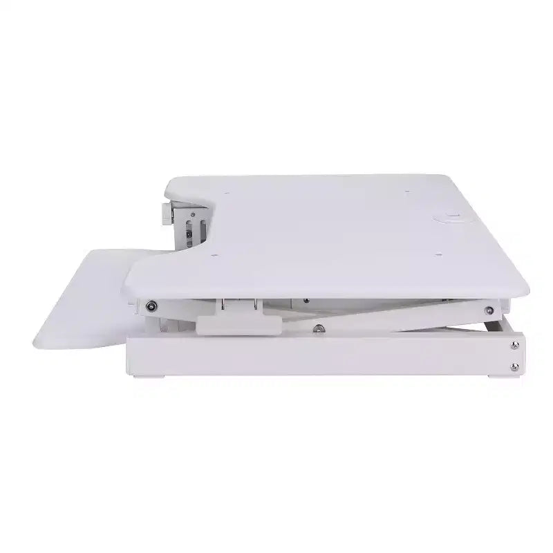 Ergonomic Height Adjustable Sit to Stand Desk Computer Riser, White: Rocelco Portable Laptop Stand with Keyboard Tray