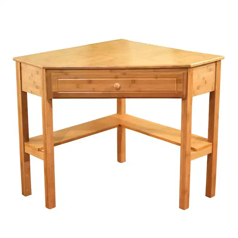 Buylateral Bamboo Corner Desk with Drawer Natural