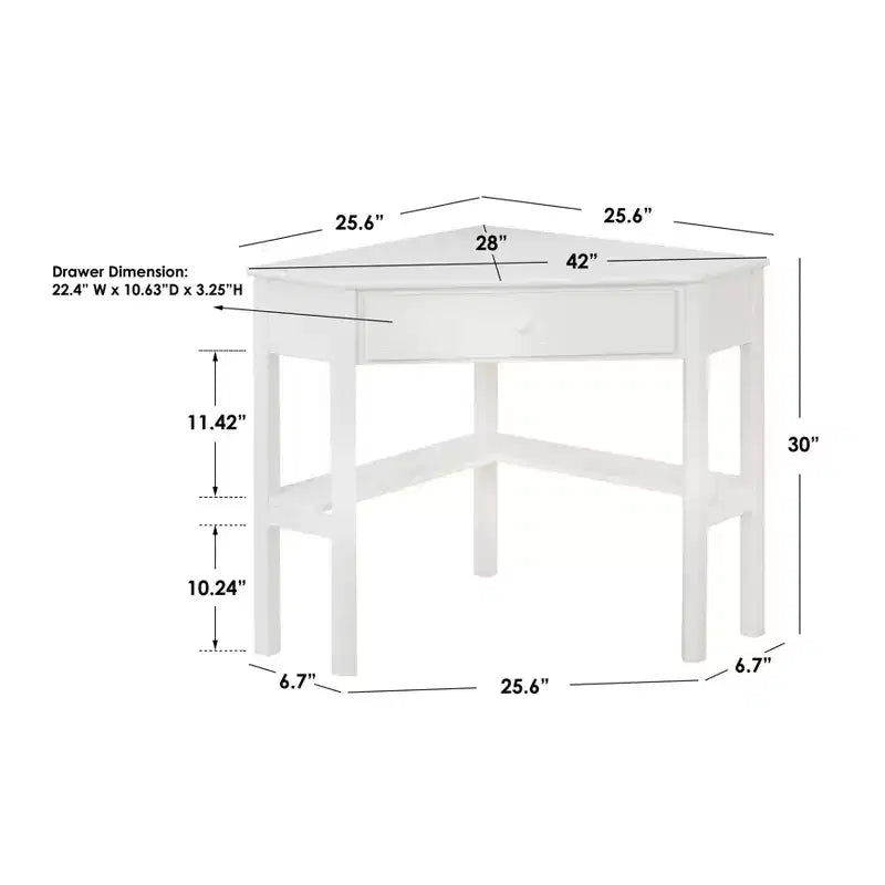 Buylateral Bamboo Corner Desk with Drawer Natural