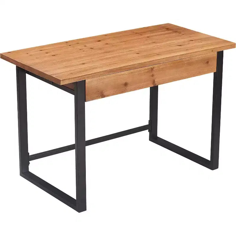 Leighton Writing Desk Wood and Black Metal - Serta
