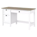 54W Mayfield Computer Desk with Drawers Shiplap Gray/Pure White - Bush Furniture: Home Office Workstation