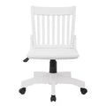 Deluxe Armless Wood Bankers Chair White with Wheels - OSP Home Furnishings: Adjustable, Unupholstered, Traditional Style