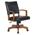 Wood Bankers Chair Black - OSP Home Furnishings: Swivel Desk Chair with Padded Seat & Adjustable Height