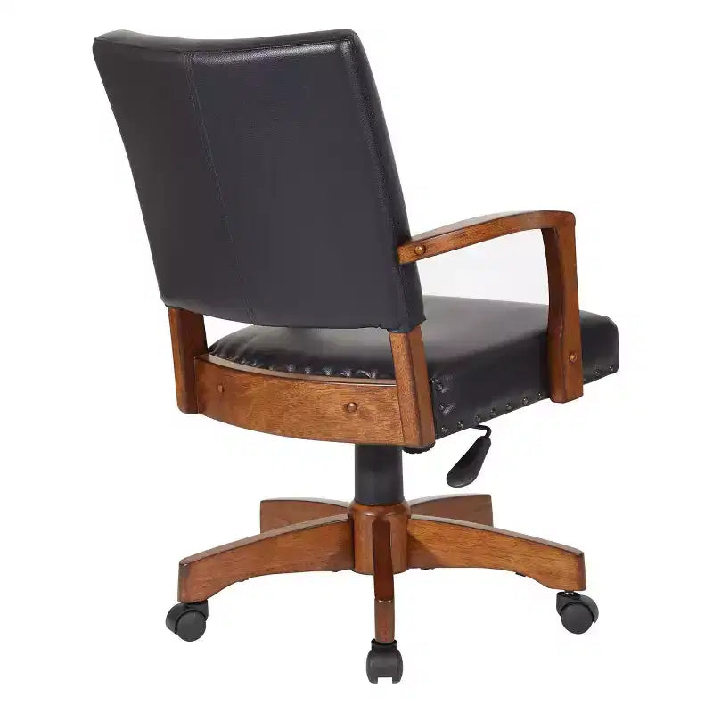 Wood Bankers Chair Black - OSP Home Furnishings: Swivel Desk Chair with Padded Seat & Adjustable Height