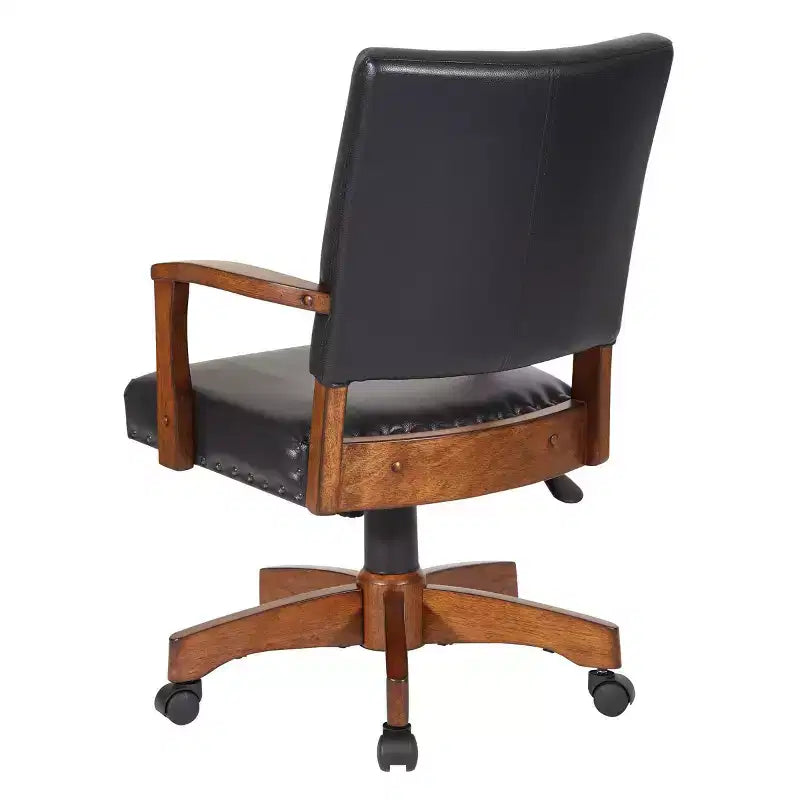 Wood Bankers Chair Black - OSP Home Furnishings: Swivel Desk Chair with Padded Seat & Adjustable Height