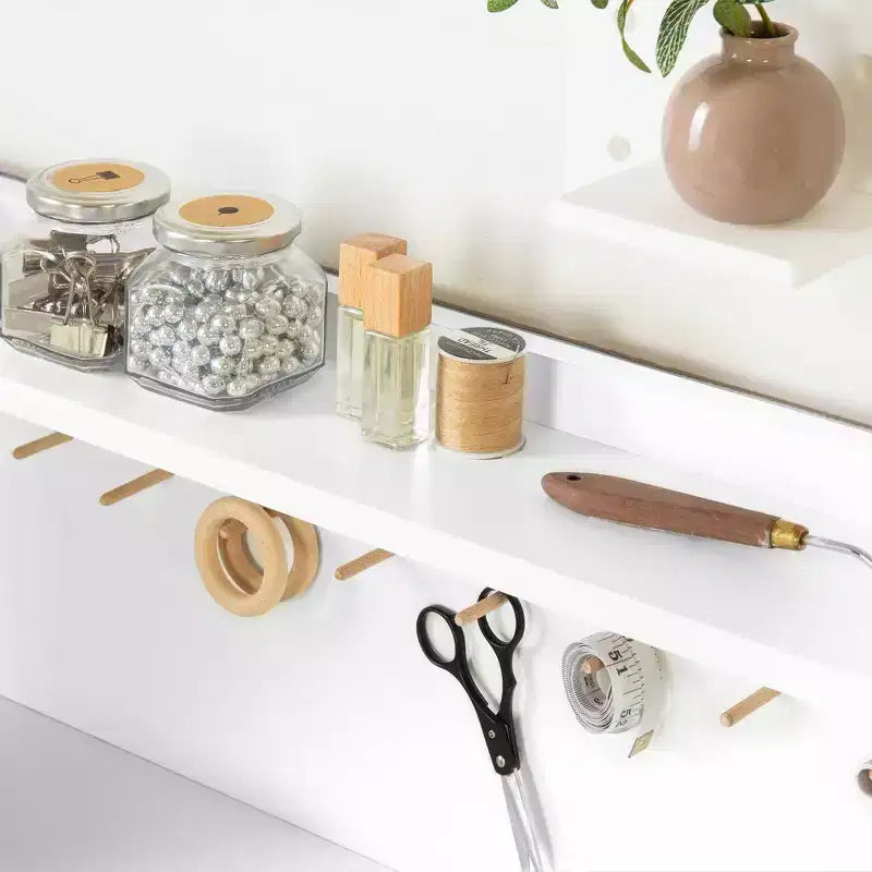 Crea Craft Table Wth Hutch Pure White - South Shore