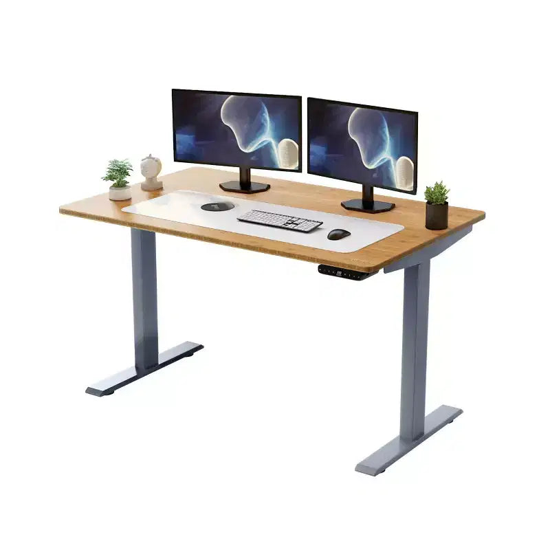 48"x30" Electric Standing Desk with Adjustability ( 26.1"-51.6") Natural Bamboo Gray - Uncaged Ergonomics