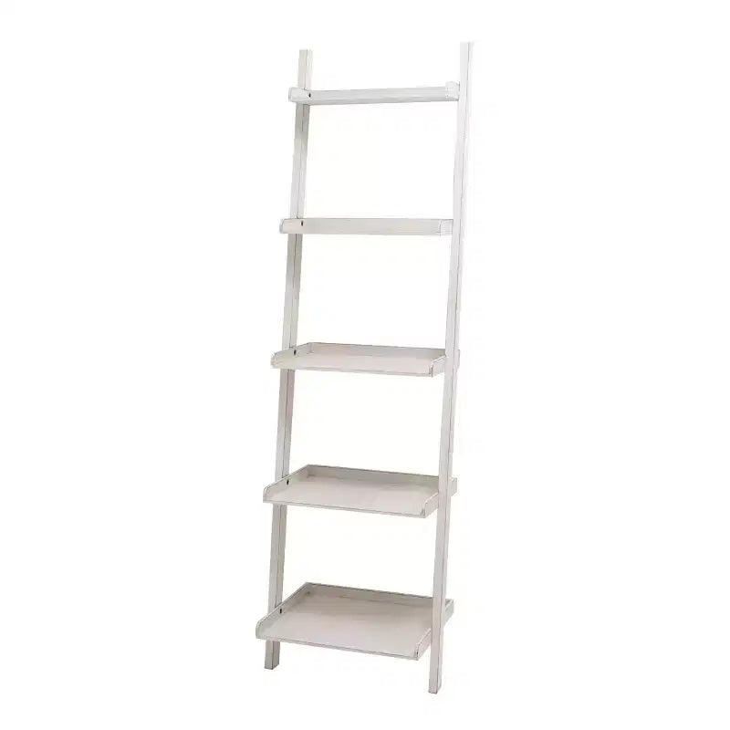69" Farmhouse Pine Wood Leaning Shelf White - Olivia & May: 5-Tier Storage, No Tools Assembly