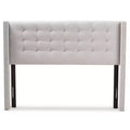 King Ginaro Modern Tufted Nail Head Winged Headboard Gray - Baxton Studio: Upholstered, Contemporary Design