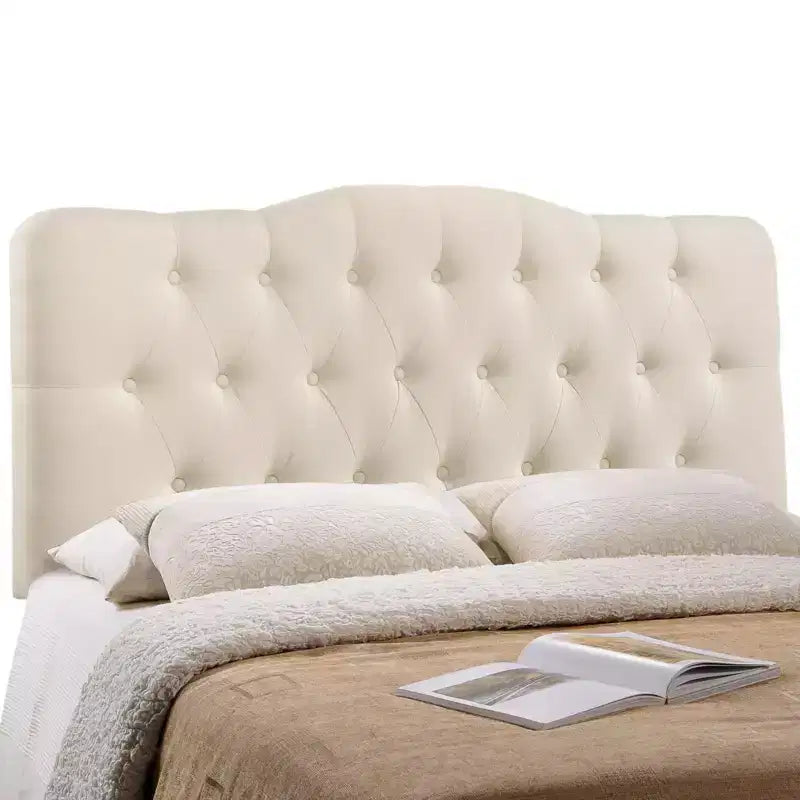 Annabel Full Upholstered Fabric Headboard Ivory - Modway