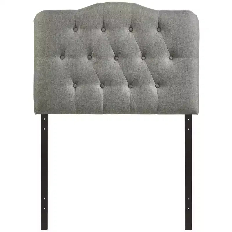 Annabel Twin Upholstered Fabric Headboard Gray - Modway: Tufted, Fiberboard & Plywood, Bedroom Decor