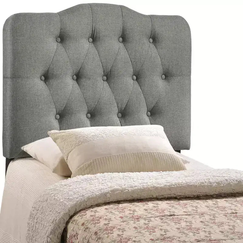 Annabel Twin Upholstered Fabric Headboard Gray - Modway: Tufted, Fiberboard & Plywood, Bedroom Decor