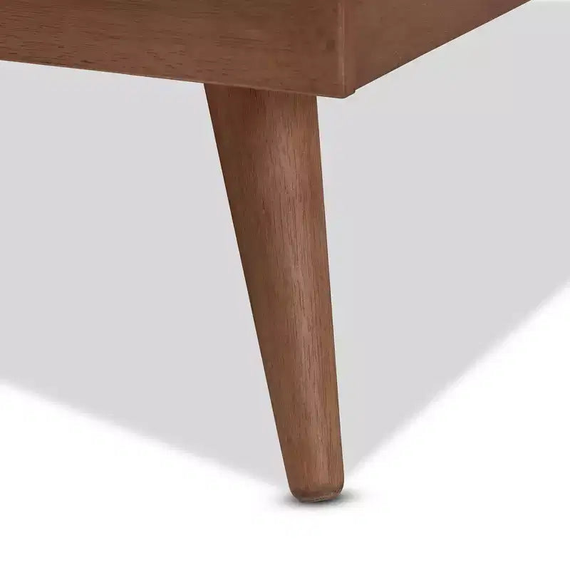 Baxton Studio King Karine Finished Wood Platform Bed Brown: Rubberwood Frame, No Box Spring Needed