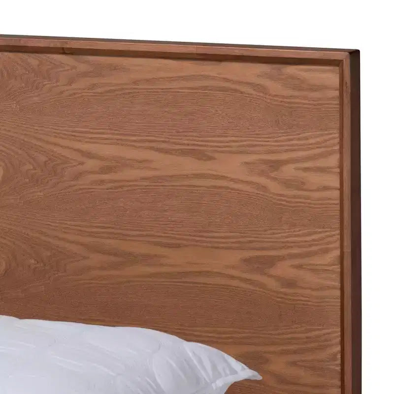 Baxton Studio King Karine Finished Wood Platform Bed Brown: Rubberwood Frame, No Box Spring Needed