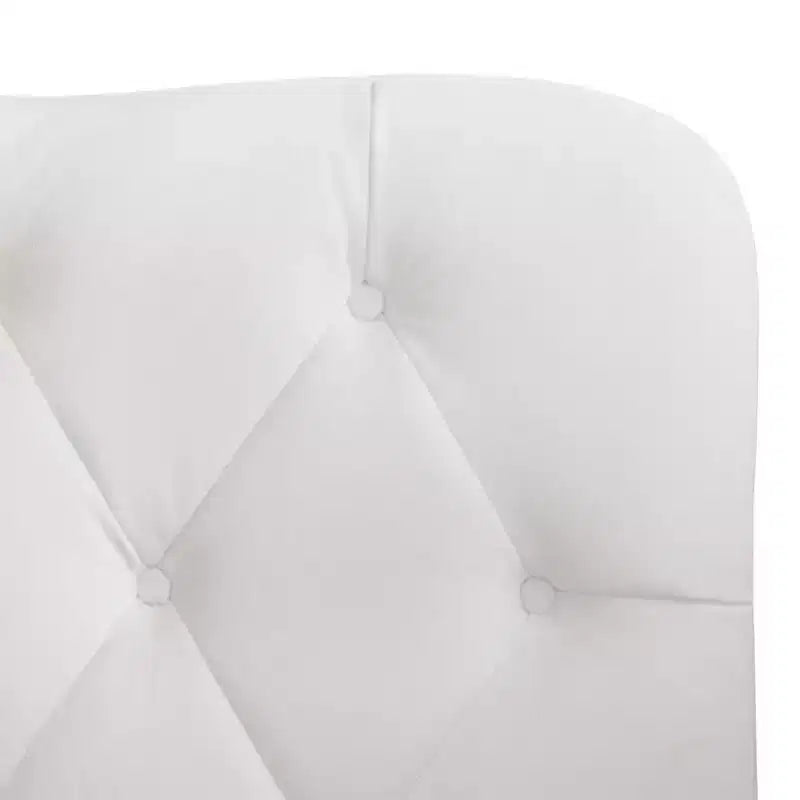 Buylateral Queen Tessa Upholstered Velvet Bed White: Camel-Back Headboard, No Box Spring Required