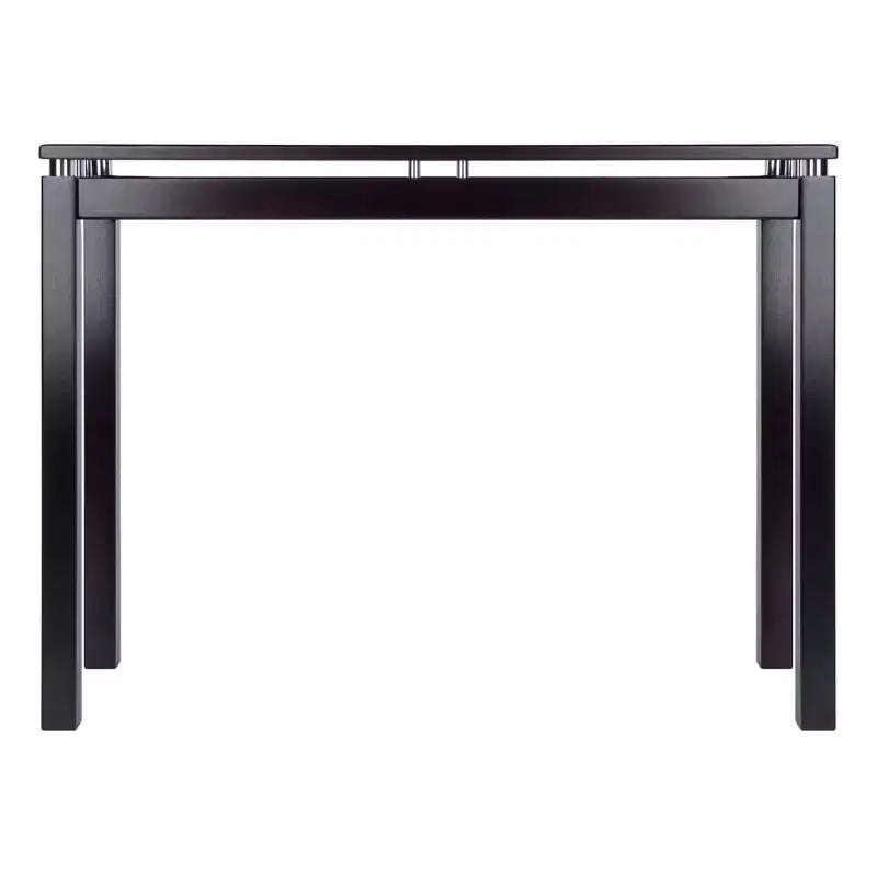 Console en expresso foncé avec des accents métalliques