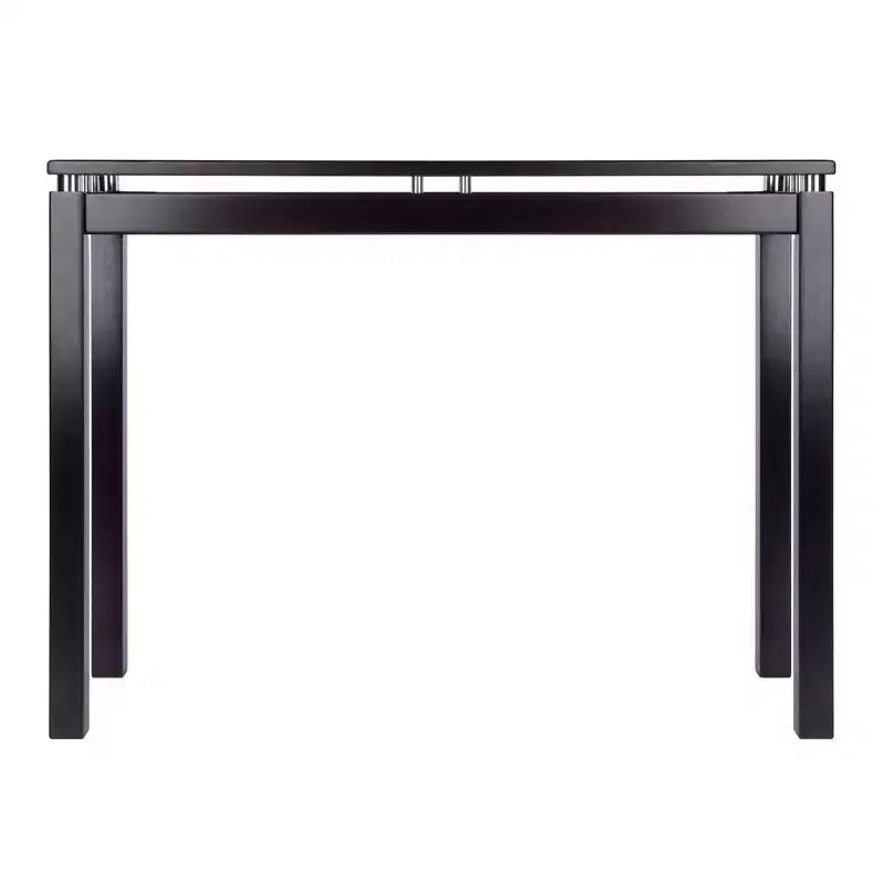 Console en expresso foncé avec des accents métalliques