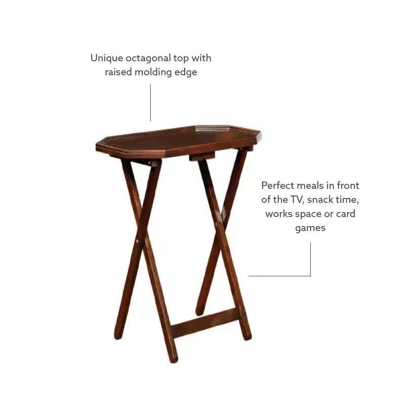 5pc Wallace Folding TV Snack Tray Tables Espresso - Powell