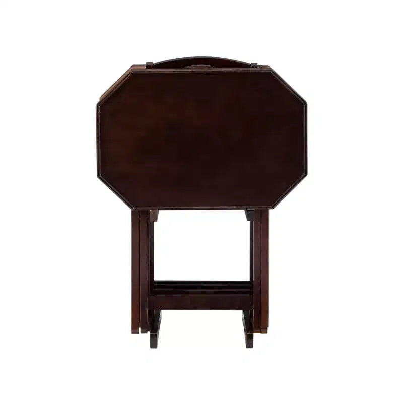 5pc Wallace Folding TV Snack Tray Tables Espresso - Powell
