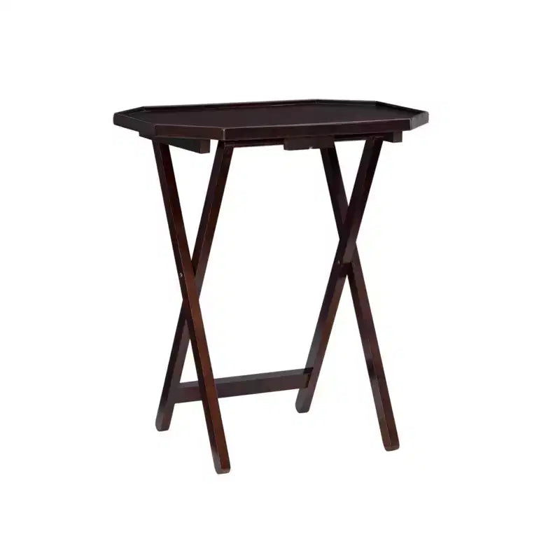 5pc Wallace Folding TV Snack Tray Tables Espresso - Powell