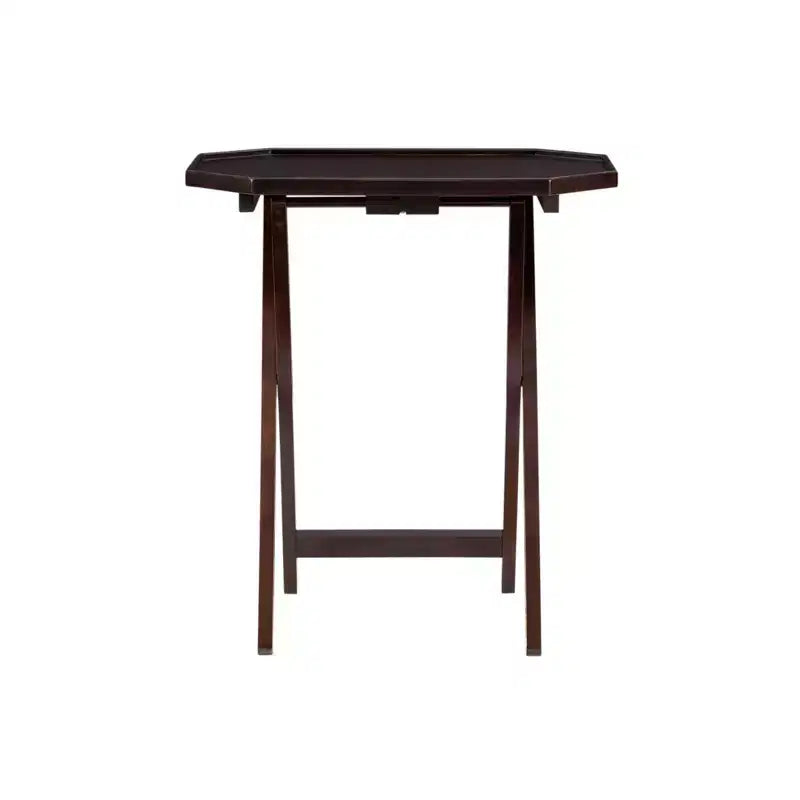 5pc Wallace Folding TV Snack Tray Tables Espresso - Powell