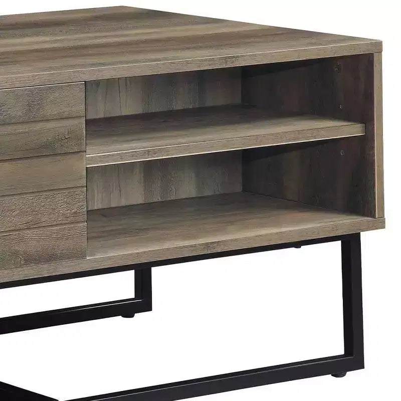Acme Furniture Homare Coffee Table Rustic Oak/Black Finish