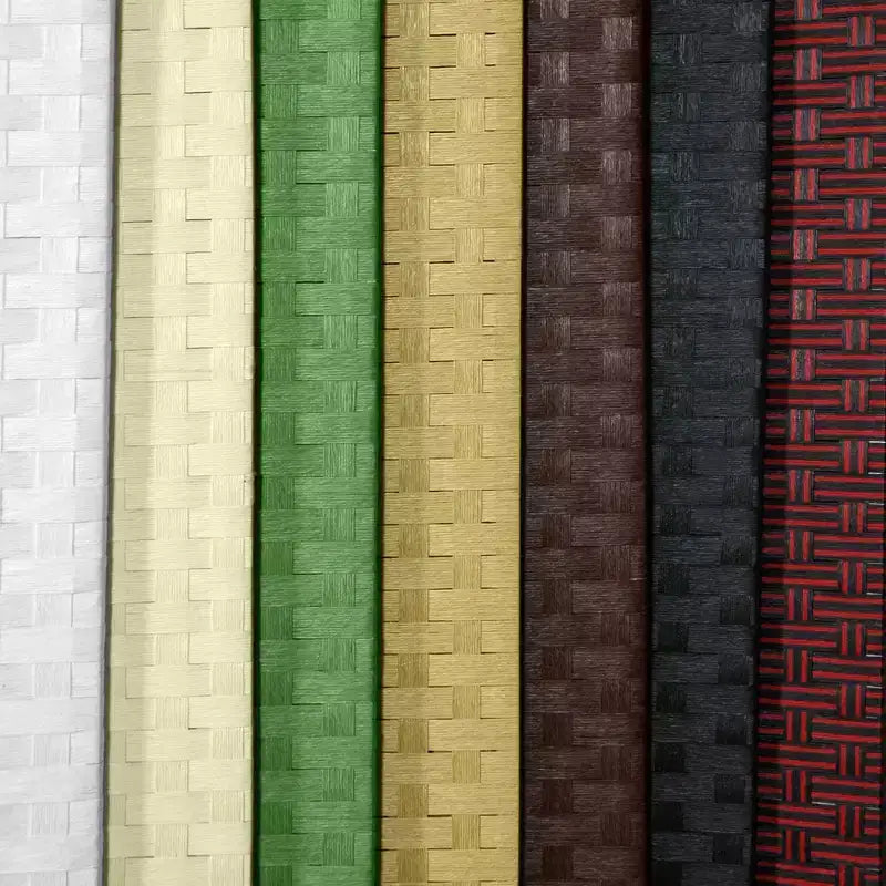 7 ft. Tall Woven Fiber Room Divider - Black (6 Panels): Oriental Furniture, Privacy Screen, Hardwood Frame