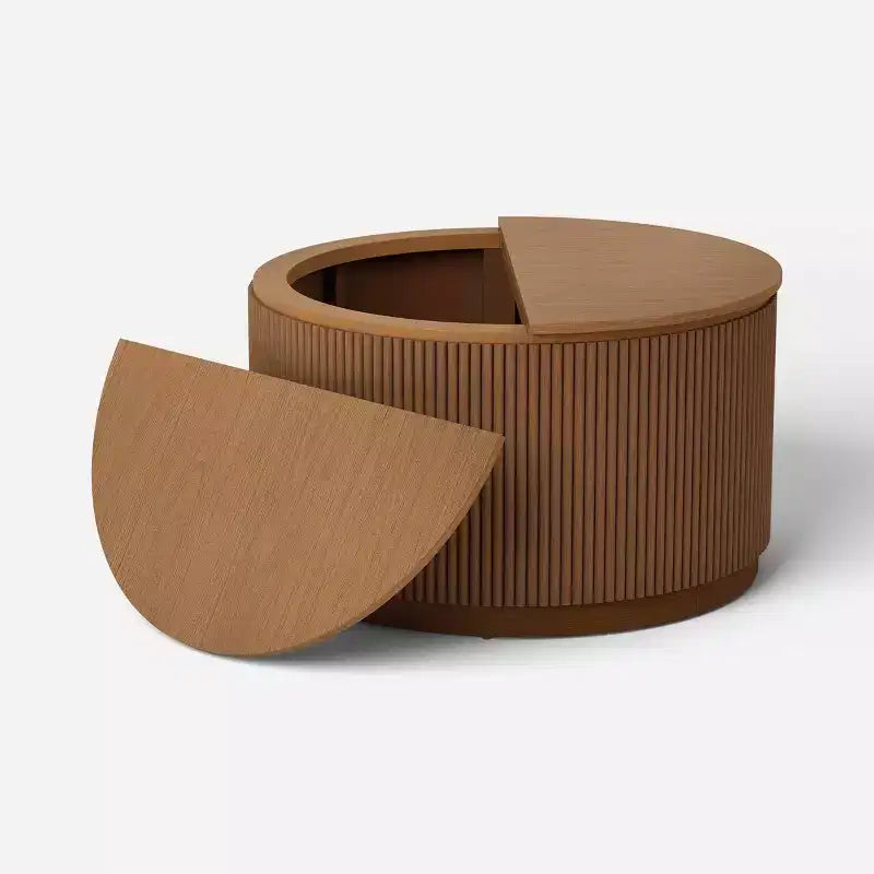 Lupine Reeded Storage Coffee Table with Removable Top Dark Brown - Threshold™