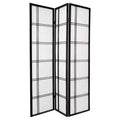 Oriental Furniture 6 ft. Tall Double Cross Shoji Screen - Black (3 Panels):Hardwood Frame, Metal Hardware, No Assembly Required