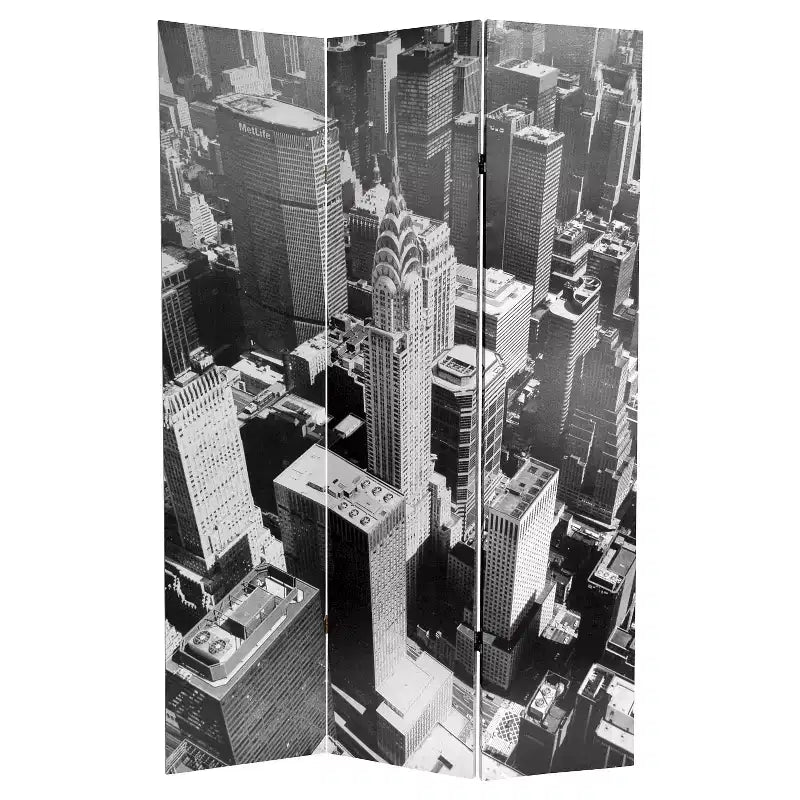 New York City Double Sided Room Divider - Oriental Furniture
