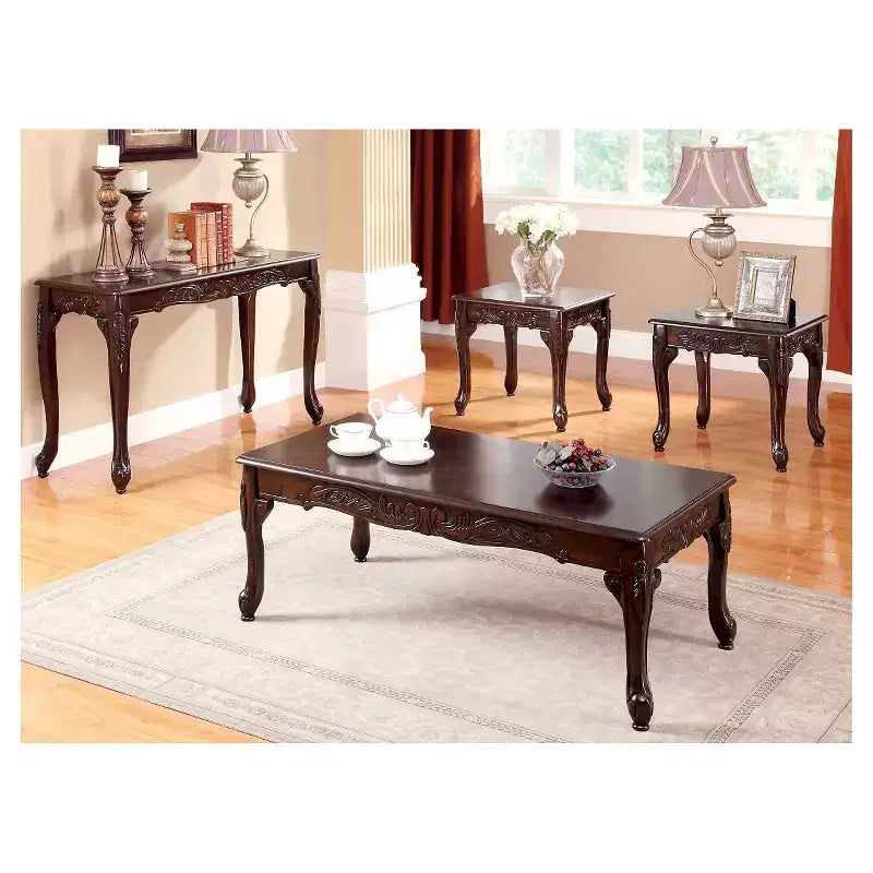 Jennifer Traditional Cabriole Sofa Table Dark Red - HOMES: Inside + Out