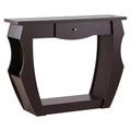 Coralli Modern Cut Out Sofa Table Walnut - HOMES: Inside + Out: Arching Legs, Hidden Storage