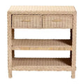 bali & pari Lanica Rattan 2 Drawer Console Table Pale Brown