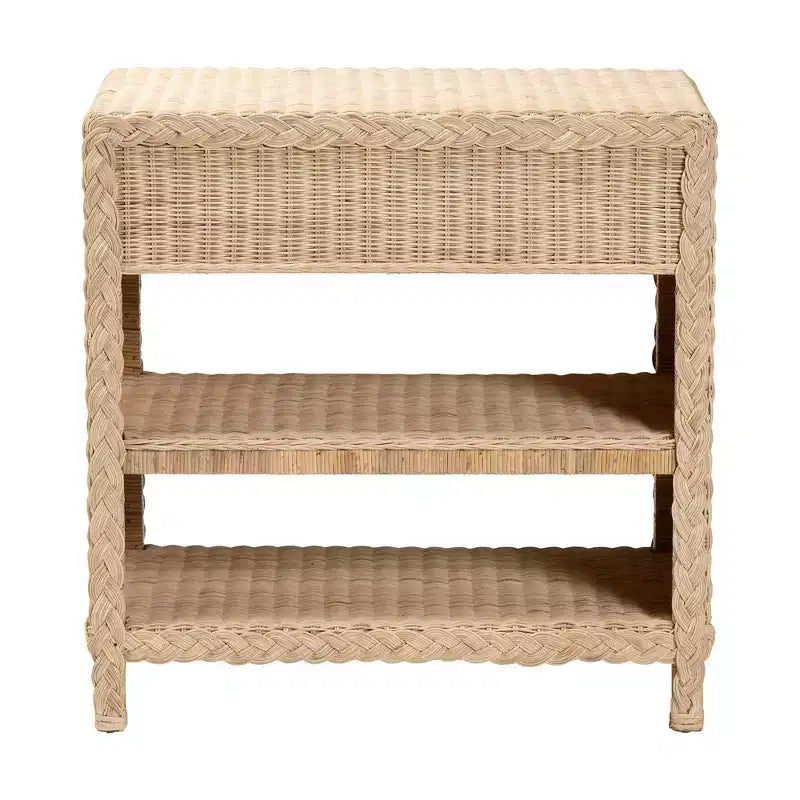 bali & pari Lanica Rattan 2 Drawer Console Table Pale Brown