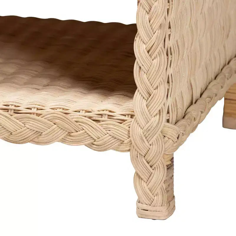 bali & pari Lanica Rattan 2 Drawer Console Table Pale Brown