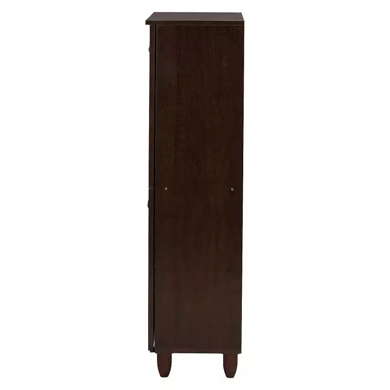 Winda Modern and Contemporary 4-Door Wooden Entryway Shoes Storage Cabinet: Organizer for 18 Pairs - Baxton Studio