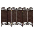 4 ft. Tall Fiber Weave Room Divider - Dark Mocha (6 Panels) - Oriental Furniture