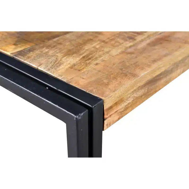 42" Handcrafted Reclaimed Wood Coffee Table - Timbergirl: Rustic Mango Wood, Industrial Iron Frame, Antiqued Finish